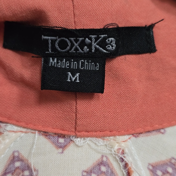 Toxik3 Boho Mixed Print Butterfly Kimono Cardigan Size M Wide Sleeves - Picture 3 of 11